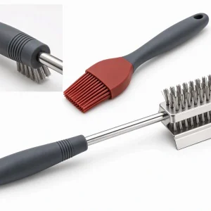 19 Stainless Steel BBQ Grill Brush Non Slip Comfort Handle Outdoor Barbecue Pastry Marinade Cooking Supplies