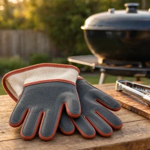 24 Premium Silicone Heat Resistant Oven Gloves Flexible Kitchen Grilling Mitts For Outdoor Backyard Barbecue