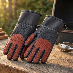 26 Professional Grade Heat Resistant BBQ Gloves Non Slip Textured Grip Smoker Oven Mitts Tools