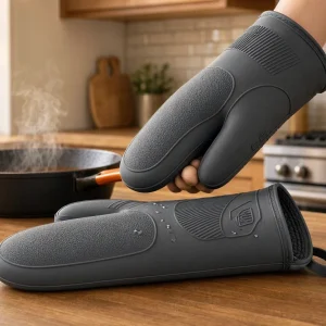 30 Commercial Grade Silicone Oven Mitts Heat Resistant Kitchen Cooking Gloves Waterproof Long Grilling Mitts
